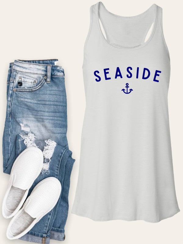 Seaside with Anchor Bella Canvas Racerback Tank