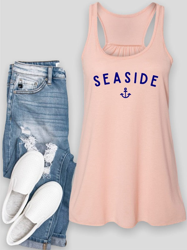 Seaside with Anchor Bella Canvas Racerback Tank