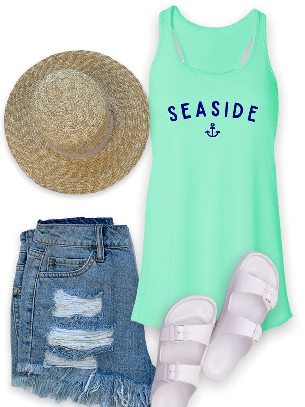 Seaside with Anchor Bella Canvas Racerback Tank