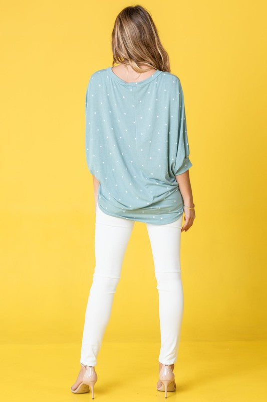 Polka Dot Dolman Tunic