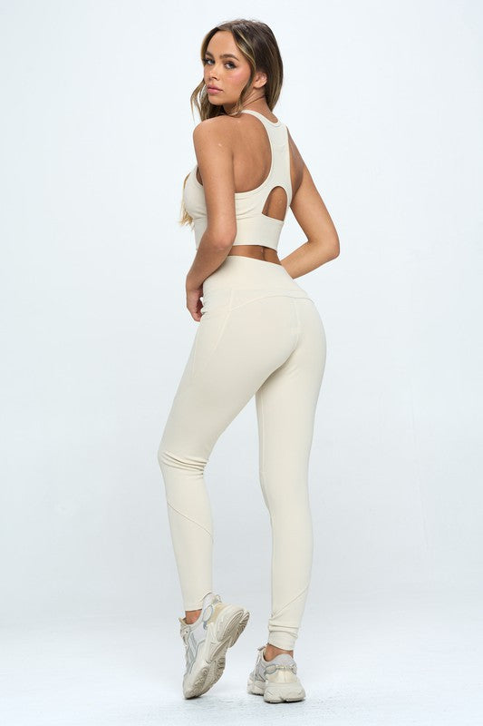 Two Piece Activewear Set with Cut-Out Detail