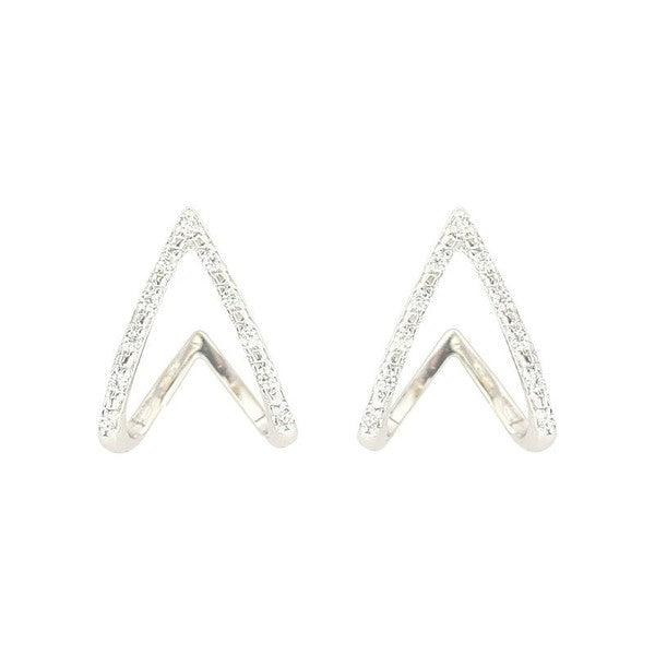 925 Sterling Silver Simple Triangle Earring