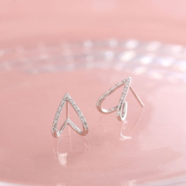 925 Sterling Silver Simple Triangle Earring