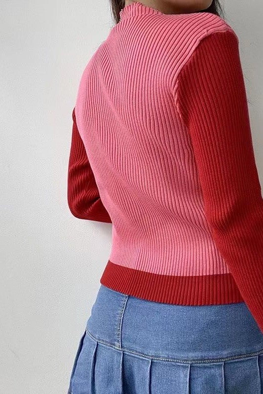 Ribbed heart sweater