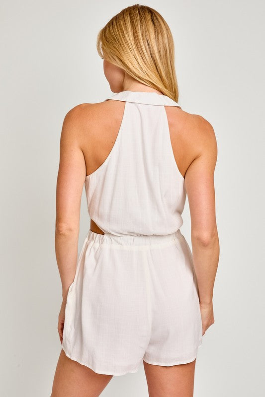 **SALE** Collared Sleeveless Romper