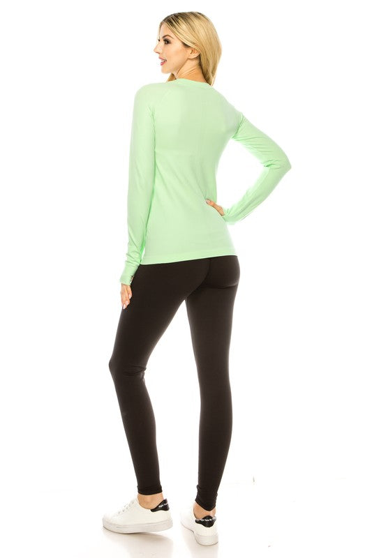 Long Sleeve Moisture Wick Workout Shirts for Women