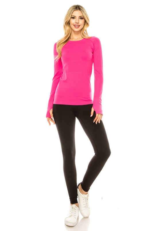 Long Sleeve Moisture Wick Workout Shirts for Women