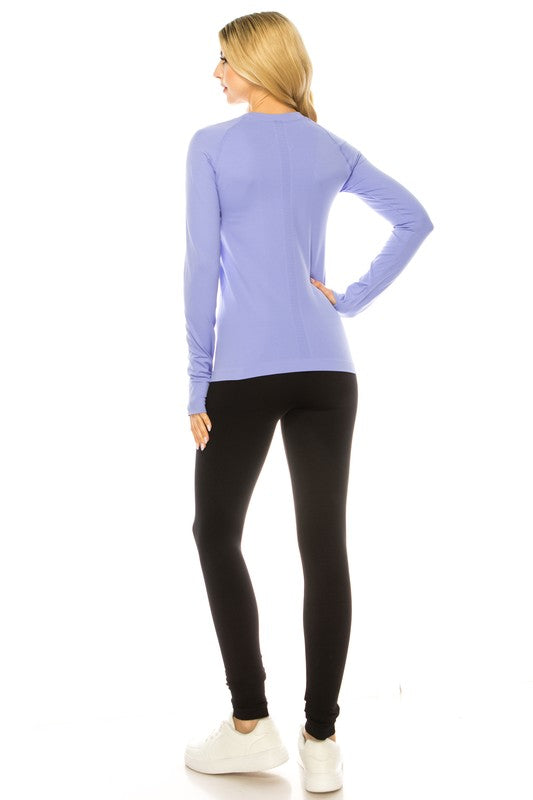 Long Sleeve Moisture Wick Workout Shirts for Women