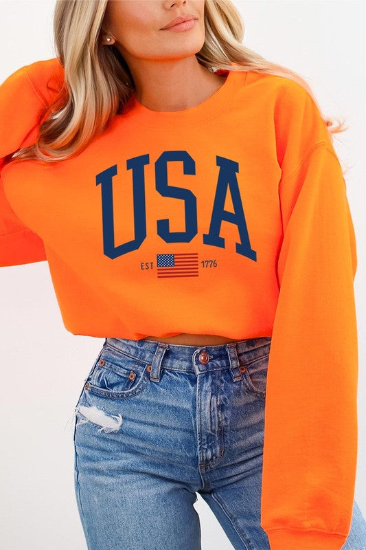 USA Est 1776 Graphic Fleece Sweatshirts