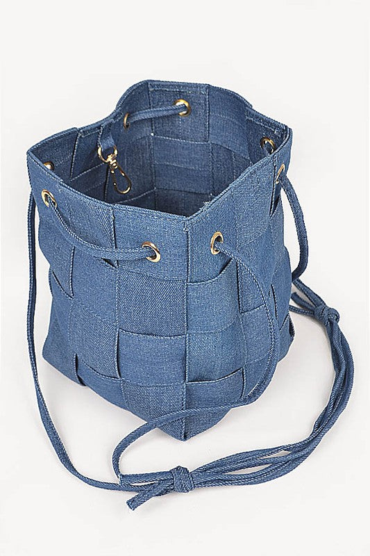 Weaved Denim Crossbody Bag