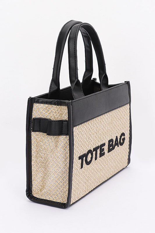 Faux Straw Fashion Tote Bag