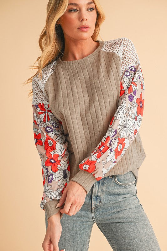 Cotton Stripe  Drop shoulder Sweatshirt