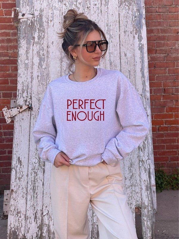 Perfect Enough Graphic Crew Sweatshirt