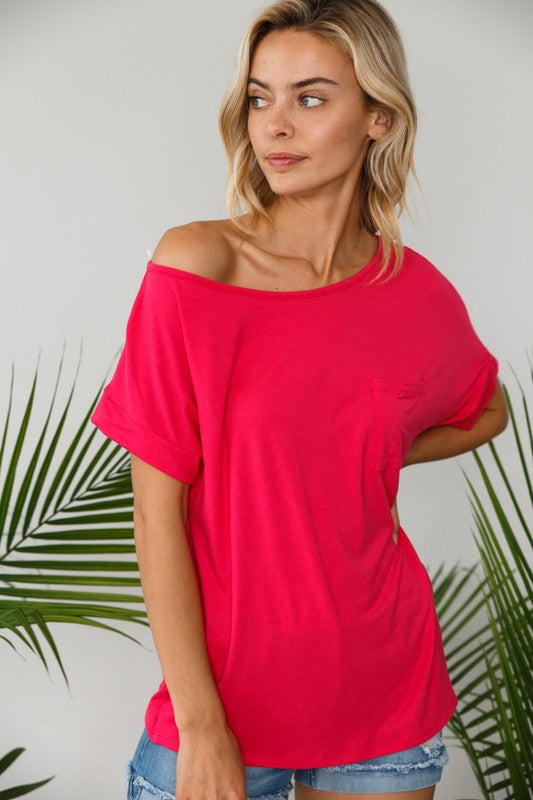 PLUS SOLID ONE SHOULDER TOP