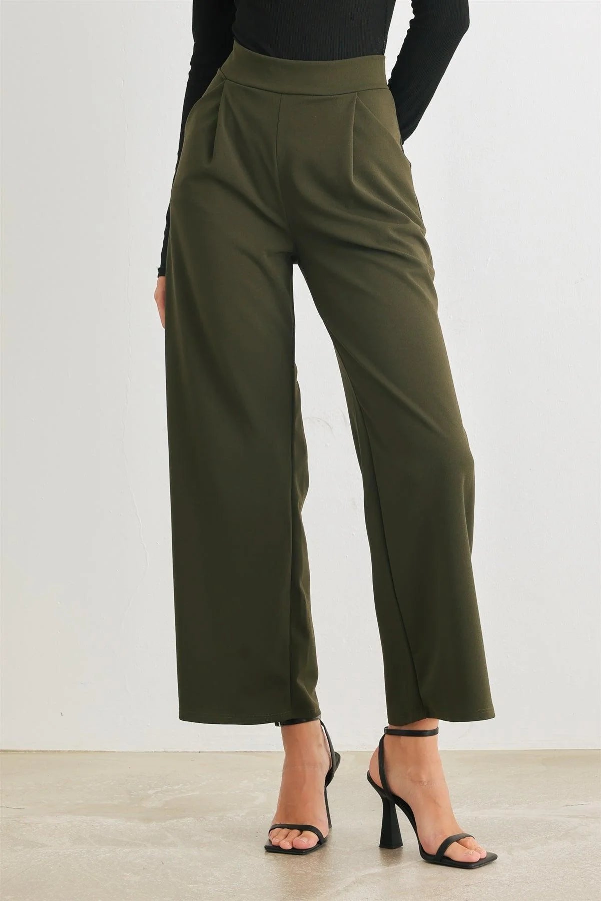 *SALE* Olive Two Pocket High Waist Wide Leg Pants