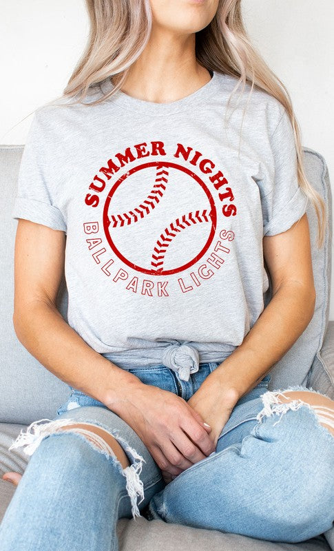 Summer Nights and Ballpark Lights Baseball Graphic